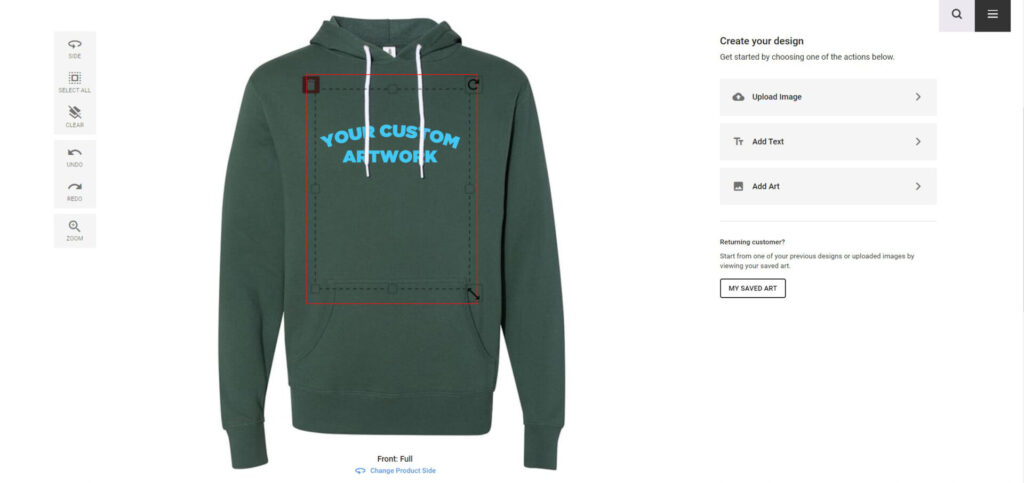 Create custom hoodies and custom t-shirts